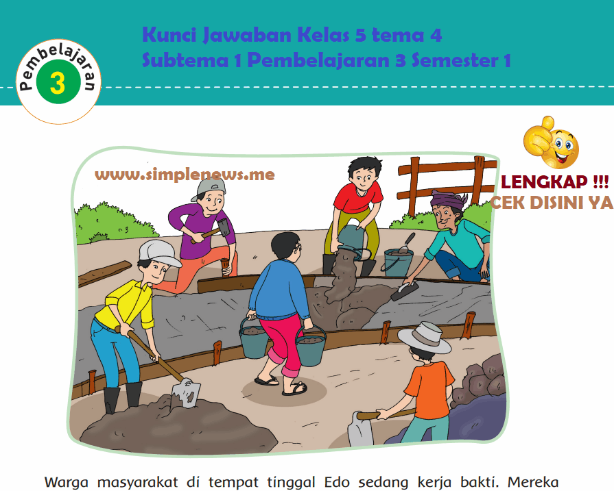 Kunci Jawaban Kelas 5 tema 4 Subtema 1 Pembelajaran 3 www.simplenews.me