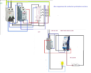 DOS CONTACTORES CON MINUTEROS DE ESCALERA