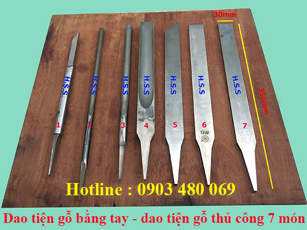 Dao tiện gỗ bằng tay bộ 7 dao 