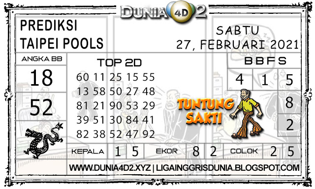 Prediksi Togel TAIPEI DUNIA4D2 27 FEBRUARI 2021