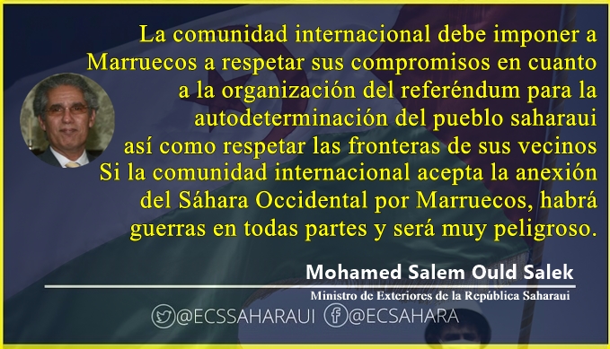 Exteriores de la RASD: La comunidad internacional debe imponer a Marruecos respetar sus compromisos firmados y las fronteras de sus vecinos.