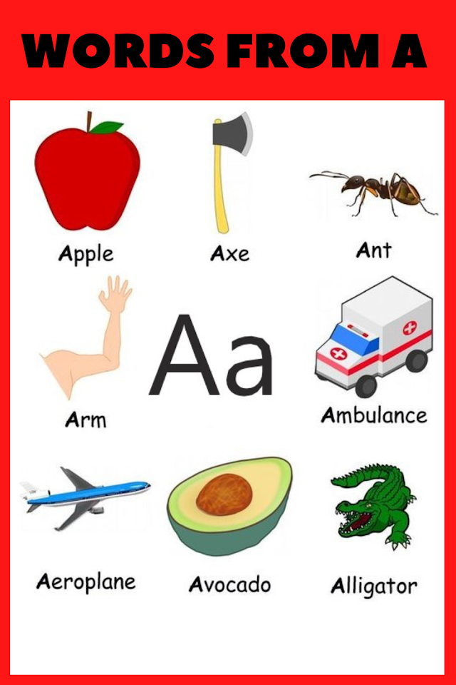 Words That Start With 'A' For Kids