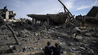 Un bâtiment détruit à Gaza