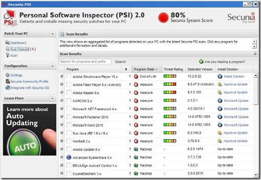 secunia psi 2.0