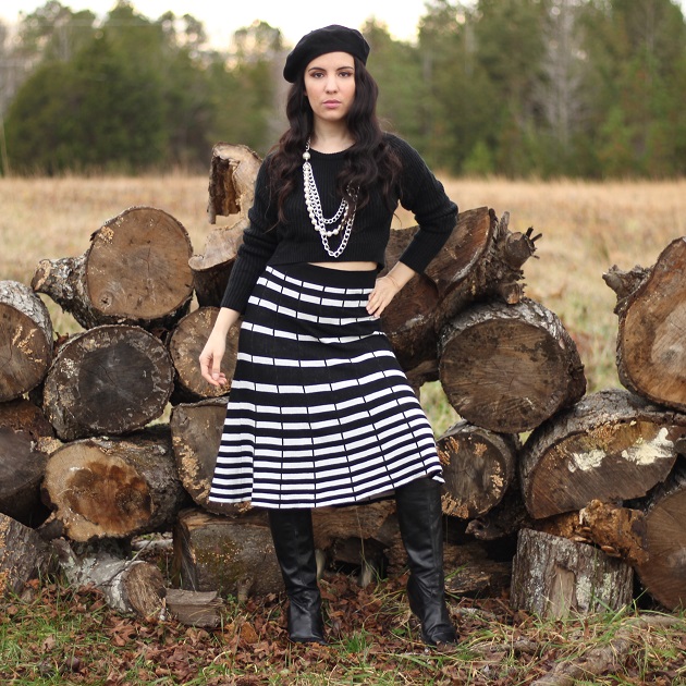 Black and White Sweater Skirt