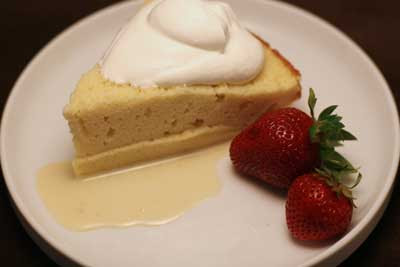 tres leches cake with whipped cream