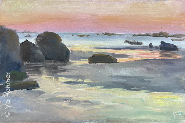 Bretagne Pleinairmalerei Ebbe gemalt