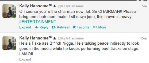 Kelly Hansome puts MI on blast..calls him "F**king retarded black Pygmy" 