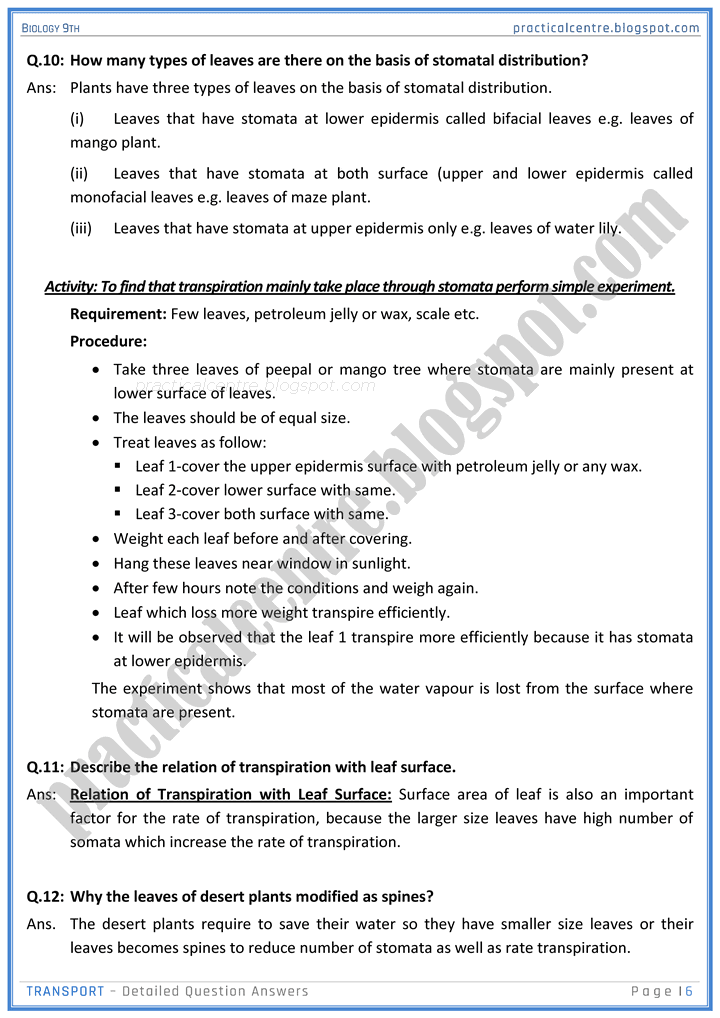 transport-detailed-question-answers-biology-9th-notes