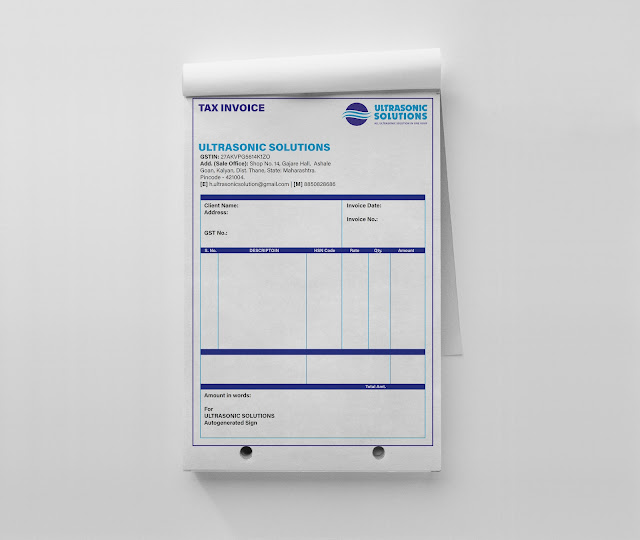 Tax Invoice Graphic Design - Ultrasonic Solutions