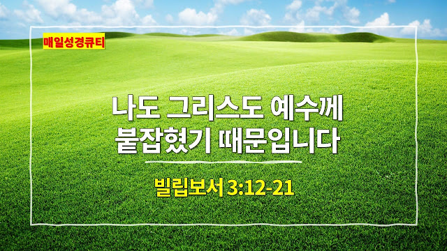 빌립보서 3장 12절-21절, 나도 그리스도 예수께 붙잡혔기 때문입니다 - 매일성경 큐티 새벽예배설교문