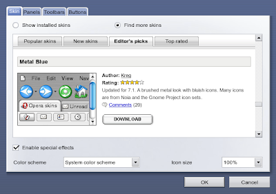 Customizing Opera. Skins