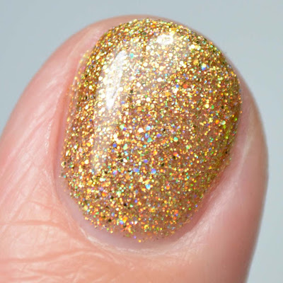 holo gold nail polish close up swatch