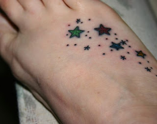 Smsll Stars Tattoo Design For Girls Feet