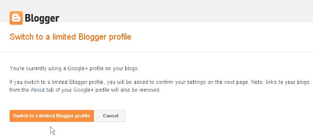 switch to limited Blogger profile