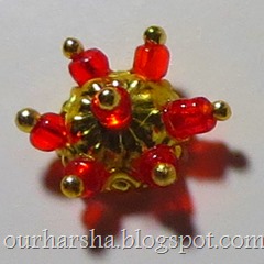 Red teardrop Jimikki stud (1)