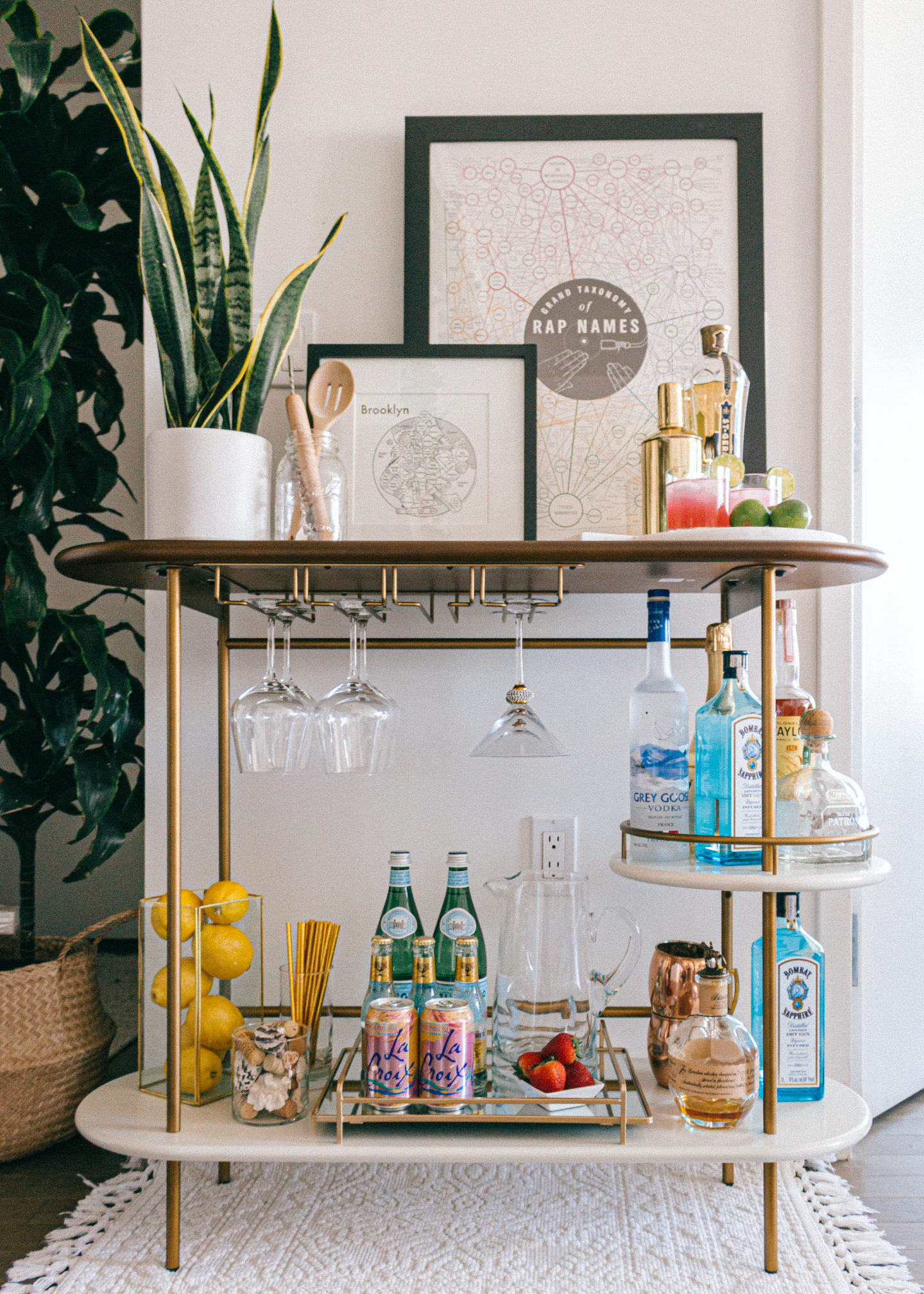 Bar Cart Inspiration for Small Spaces | Organized Mess