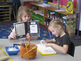 picture two of students doing word study