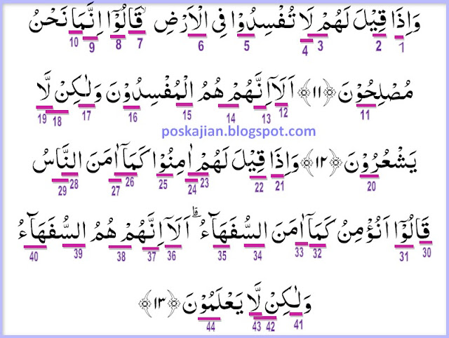 Hukum Tajwid Surat Al-Baqarah Ayat 11-20 Lengkap Dengan Penjelasannya