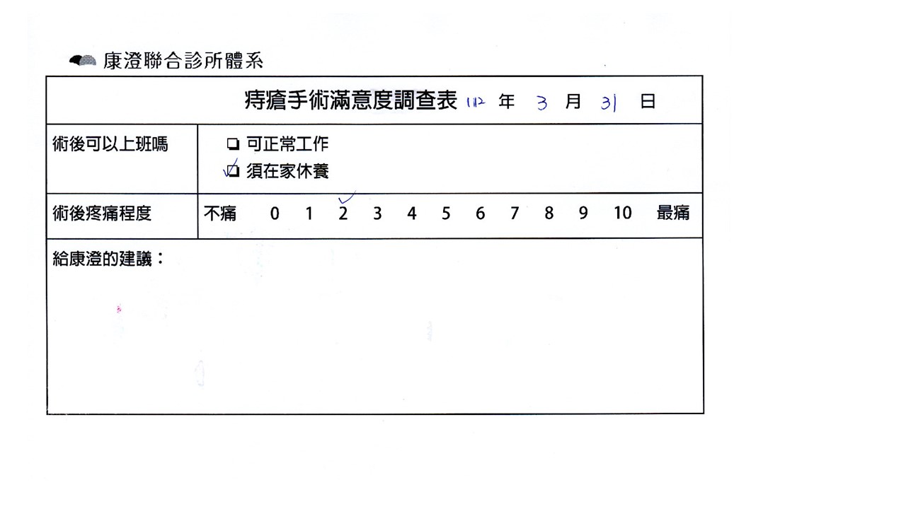 無建議