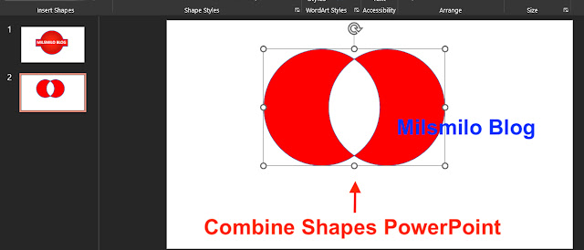Cara menggabungkah shape di powerpoint, cara merge shape di powerpoint, cara memunculkan dan mengkatifkan merge shape di powerpoint, cara union substract intersect shapes powerpoint