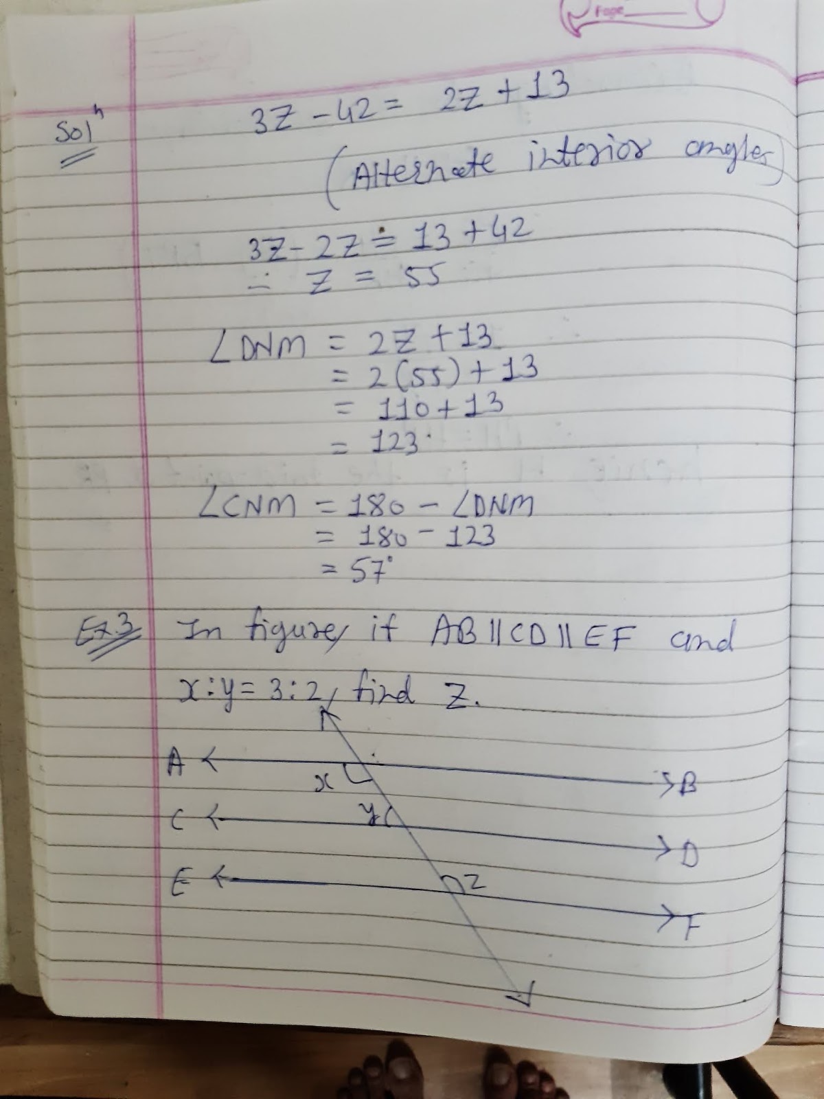 Math Grade 9th Lines and Angles 05/06/20 class work