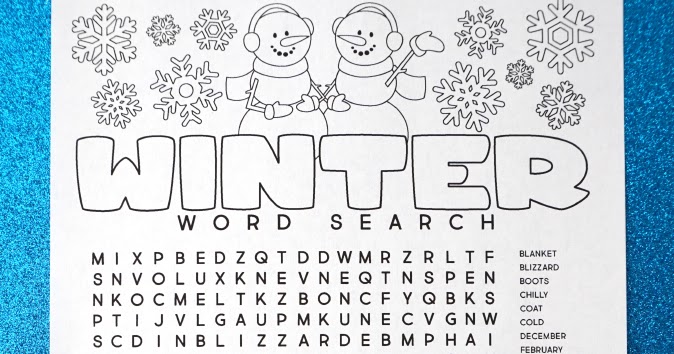 free printable winter word search coloring page  artsy