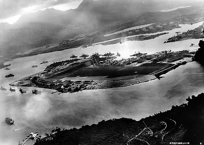 Attack on Pearl Harbor Japanese planes view