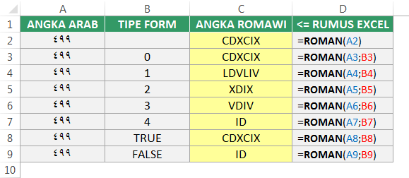 Mengonversi Angka Romawi di Excel