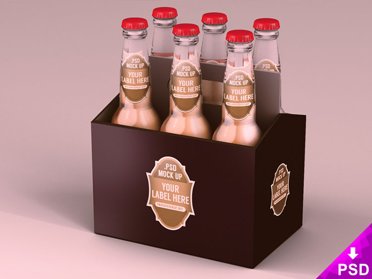 Six Pack Beer Mockup PSD