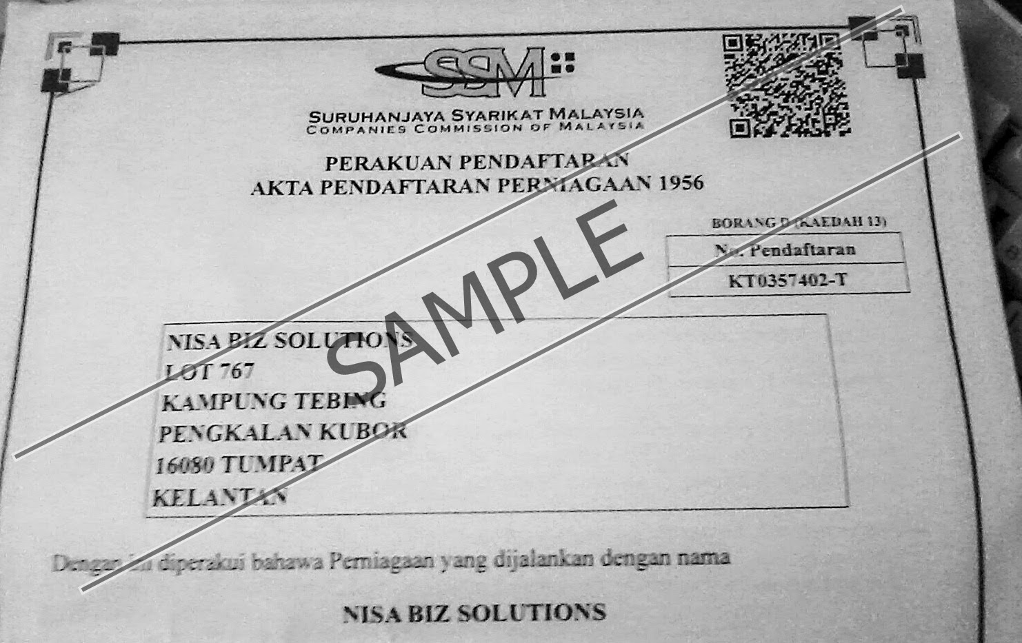 Mdmnissa: Cara Daftar Perniagaan (SSM)