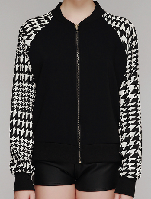 Houndstooth Digital Print Jacket