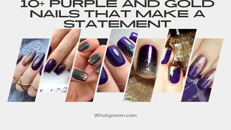 10+ Purple and Gold Nails that Make a Statement