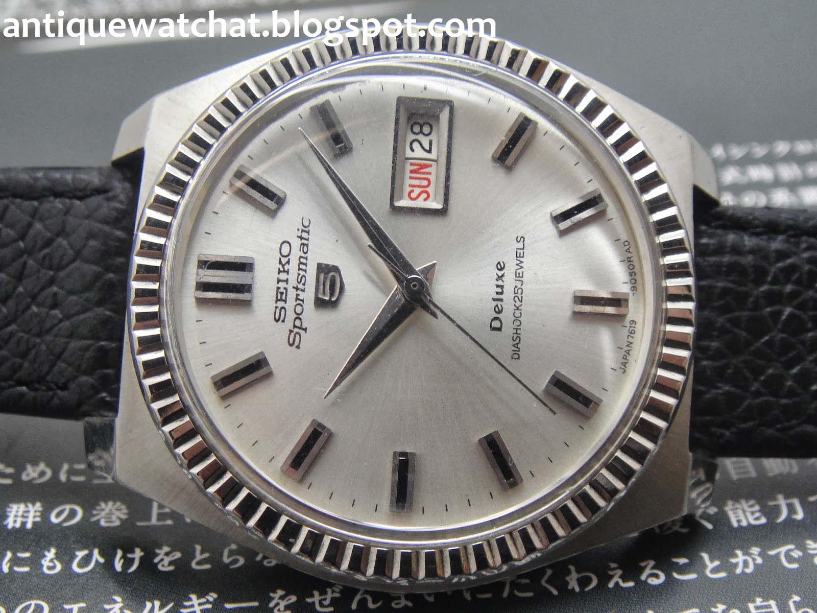 Antique Watch Bar: SEIKO SPORTSMATIC DELUXE DIASHOCK 7619-9040 