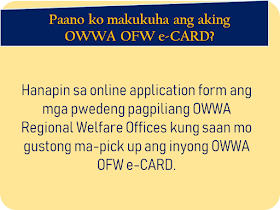 The overseas Filipino workers (OFW) has long been waiting for the iDOLE card which was promised by the Department of Labor and  Employment (DOLE). It is said to replace the hassle and lengthy queues in applying for overseas employment certificate (OEC) and make the lives of the OFWs easier. With the release of the iDOLE being canceled due to lapses in implementation, the Overseas Workers Welfare Administration (OWWA) is now releasing a new ID for OFWs which is called the OWWA OFW e-Card. What is it and how to get it? In this article, we provided you with some vital information about the card as well as how and where the OFWs can get it.     Ads     Sponsored Links    What is OWWA OFW e-CARD?   OWWA OFW e-Card is proof of being an active OWWA member and aims to hasten access to OWWA programs and services. It is also recognized as a government-issued ID that can be used or presented in any transactions with Philippine Overseas Labor Office (POLO) or consulates and embassies abroad should an OFW need to avail assistance.    Who can apply for the OWWA OFW e-CARD?   All "balik-manggagawa" with an active OWWA membership, valid Overseas Employment Certificate / Exemption Number and valid passport may apply for OFW e-CARD. Note that your OWWA membership must be valid for more than 90 days from the day of your application to get an OFW e-CARD.   Can the newly deployed OFWs apply?   Currently, the OWWA OFW e-CARD is in Phase 1 only so Balik-Manggagagawa will first be given the first. The next month will also launch Phase 2 of the OFW E-Card where other active OWWA members who are not included in Phase 1 may also apply for the OWWA OFW e-Card.   Who are the Balik-Manggagawa?   According to the POEA Rules and Regulations, Balik-Manggagawa is an OFW who completes or currently completes the employment contract and:   a. Returning to the same employer/employer in the former workplace   b. Returns to the same employer/employer in the new workplace.   New hires, direct hires, and the Government Placement Branch (GBP) -hired workers are NOT among the Balik-Mangagagawa.   What are the benefits available to OWWA using the OWWA OFW e-CARD?  OWWA OFW e-CARD has various benefits for active OWWA members, as follows: Faster avails of OWWA programs and services It will serve as the exit clearance of the country Gaining Digital OWWA OFW e-CARD to OWWA Mobile App that can be used as well as OWWA OFW e-CARD Obtaining a permanent OWWA / OFW membership number Recognized government-issued Identification Card     How do I know the status of my OWWA Membership?   To find out about OWWA Membership status, you can Download the OWWA Mobile App on a smartphone. It's free on Google Play and App Store. You can also go to POLO-OWWA if you are working in a country or in an OWWA Regional Welfare Office at a place where you are in the Philippines.   If my OWWA Membership expired, where can I renew?   If an OWWA membership expires but there is still an active contract, you can renew the following procedures:   Online  - Visit and OWWA website www.owwa.gov.ph and just request the message at the top of the Online Application Form for OWWA OFW e-CARD  - You can also renew through the OWWA Mobile App   In Abroad  - Go to the POLO-OWWA office in your country In the Philippines  - Go to OWWA Regional Welfare Offices and OWWA satellite offices located at POEA Ortigas, NAIA Terminal 1, 2, and 3, Trinoma, and the Duty-Free Fiesta Mall.    Fill out the application form and select OWWA regional office on where you want to claim your OWWA OFW e-card  Click the submit button after completing the form.  Add your e-mail address or your Facebook profile name to monitor your card status and by visiting this link to check for the delivery status (card status tracker)  Get the OWWA e-card on your chosen OWWA regional welfare office.   How do I get my OWWA OFW e-CARD?   Please make an online application form and select OWWA Regional Welfare Offices where you want to pick up the OWWA OFW e-CARD.   If I am still abroad, can I apply for an OWWA OFW e-CARD?   Yes. Back-Workers who are still abroad may apply for OWWA OFW e-CARD online at www.owwa.gov.ph. For the time being, the pick-up location for OFW e-CARO is limited to OWWA Regional Welfare Offices in the Philippines. The OFW can take his OWWA OFW e-CARD to the country. Please note that an OWWA membership of an OFW must not be less than 90 days from the date of application to obtain an OWWA OFW e-CARD.   Can I get the OWWA OFW e-CARD even though I'm still abroad?   Possible. The OWWA Authorization Letter only provides the authoritative relative with a copy of the OFW's Passport Identification Page and filed it with the selected OWWA Regional Welfare Office.   What if I lost my OWWA OFW e-CARD?   OWWA OFW e-CARD is only free of charge. Contact the nearest OWWA Regional Welfare Office for information on how to obtain a new OWWA OFW e-CARD.overseas Filipino workers, OFW, iDOLE, Department of Labor and  Employment,  DOLE, overseas employment certificate, Overseas Workers Welfare Administration,OWWA OFW e-Card