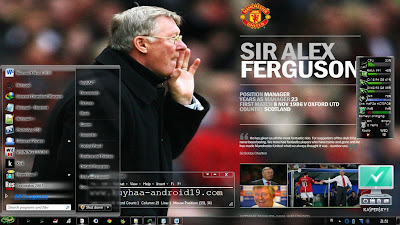 THEME WINDOWS 7 MANCHESTER UNITED GLASS