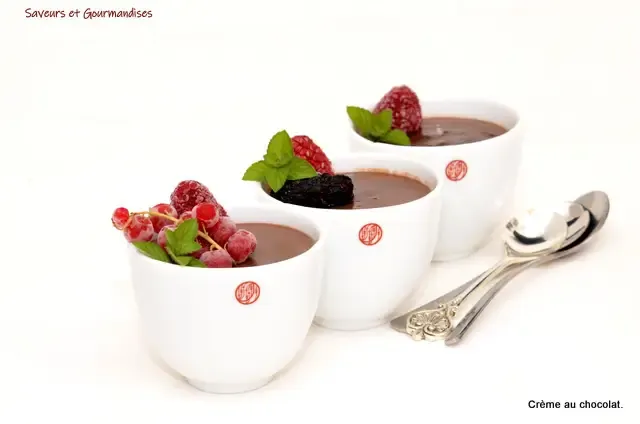 Dessert au cacao et chocolat fondu servi froid