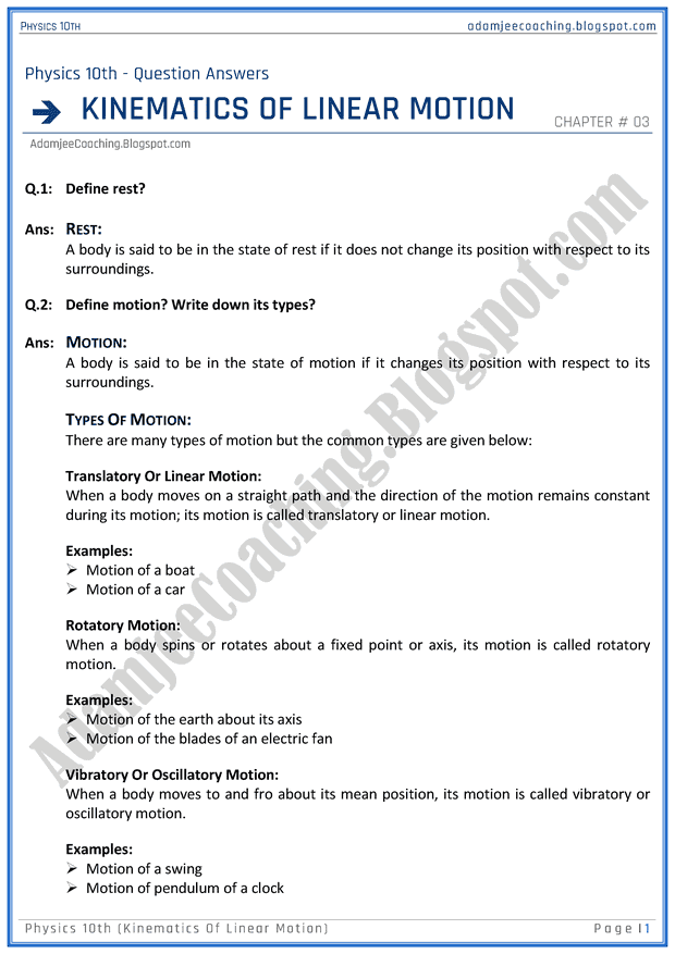 kinematics-of-linear-motion-question-answers-physics-10th