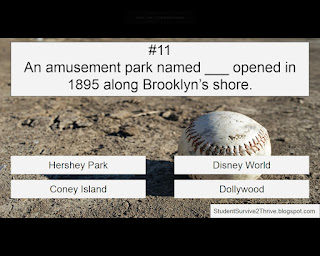 An amusement park named ___ opened in 1895 along Brooklyn’s shore. Answer choices include: Hershey Park, Disney World, Coney Island, Dollywood