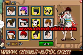 Cheat Ninja Saga 2013 Update Hair Style Male & Female