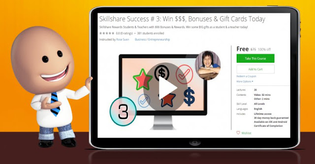 [100% Off] Skillshare Success # 3: Win $$$, Bonuses & Gift Cards Today| Worth 75$