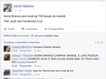 Rompimento de cabos da TIM deixa mais de um milhão de paraibanos sem sinal