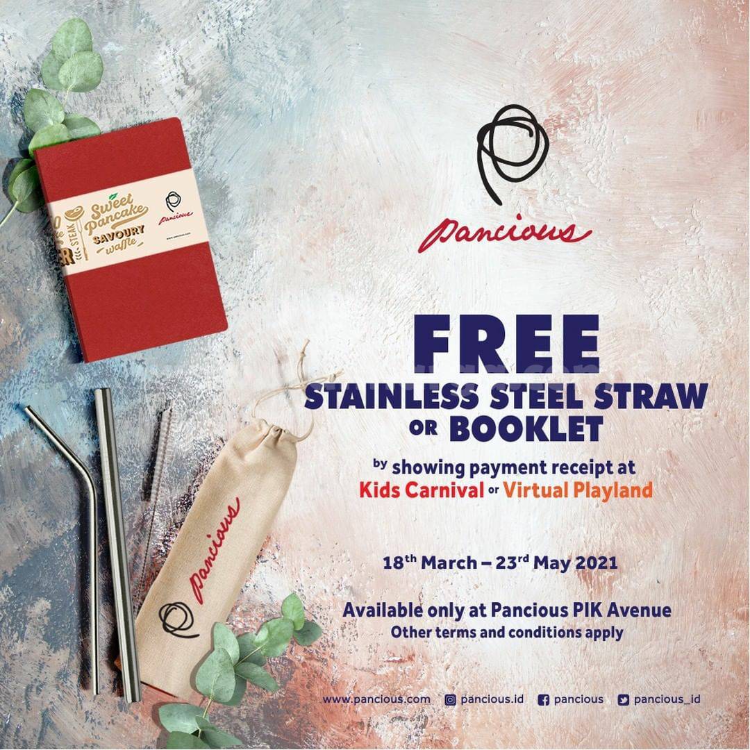 PANCIOUS Promo Free Stainless Steel Straw or Booklet