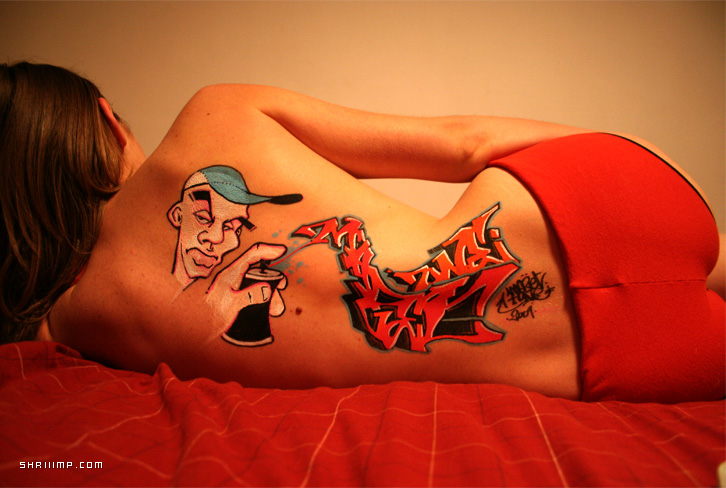 Graffiti Body Painting for Girls