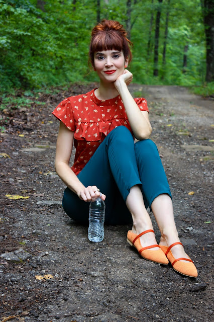 VIVAIA Shoes Blogger Review Elle in Coral Orange