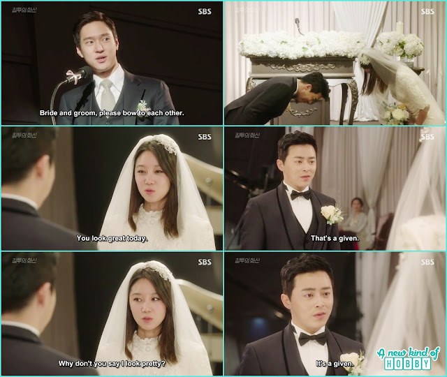 jung won ask the bride and groom to bow .. after that na ri praise hwa shin he is looking awesom as a groom  - Jealousy Incarnate - Episode 24 Finale (Eng sub)