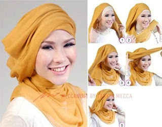 Cara memakai jilbab ala lebaran zaskia