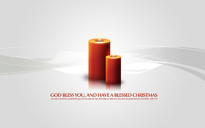 God Bless you Christmas candles Desktop Background