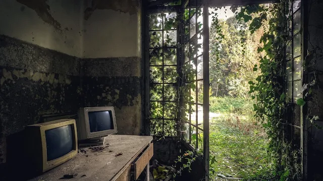 Papel de Parede Lugar Abandonado Monitor CRT, hd, 4k. 