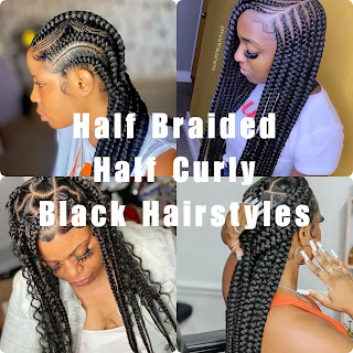Half Braided Half Curly Black Hairstyles